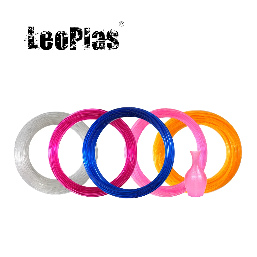 LeoPlas Clear TPU Filament Transparent 1.75mm Flexible 10 and 20 Meters Sample 95A Shore Hardness For 3D Printing Supplies
