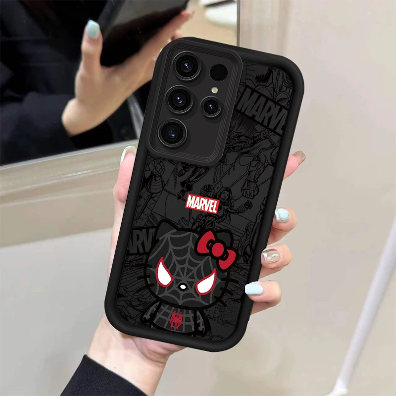 thumbnail image 1 of Marvel Spider Man Cat Funda de silicona líquida para teléfono Samsung Galaxy S24 Ultra S23 S22 S21 Plus FE A54 A34 A14 A73 A53 A33, 1 of 5