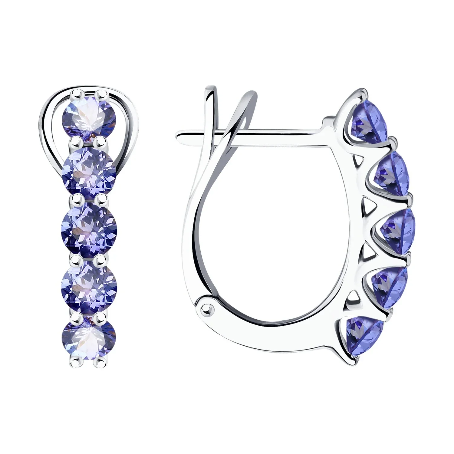 925 Sterling Silver Clip Earrings Tanzanite Earring 2.5mm Round Clip Earring Elegant Woman's Jewelry