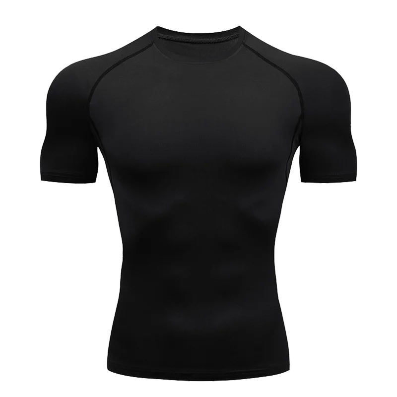 Men' Solid Color Short Sleeved T-shirt Compressed Quick Drying Breathable...