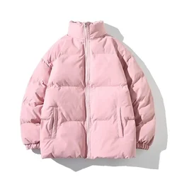 Winter Men's/Women's Pure Color Parka Coats New High-quality Brand Stand-up Collar Warm Thick Coats Fashion Casual Parka Coats