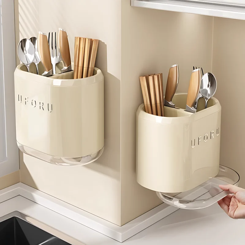 1/2/4PCS Chopstick Storage Box Multi Functional Kitchen Storage Rack Knife Block Drainage Cutlery Rack Spoon Fork Organizer