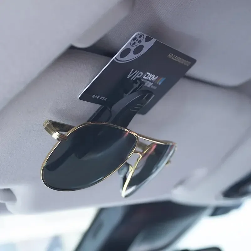 Car Auto Sun Visor Glasses Box 2PCS Sunglasses Clip Card Ticket Holder Fastener Pen Case Eyeglasses Clips