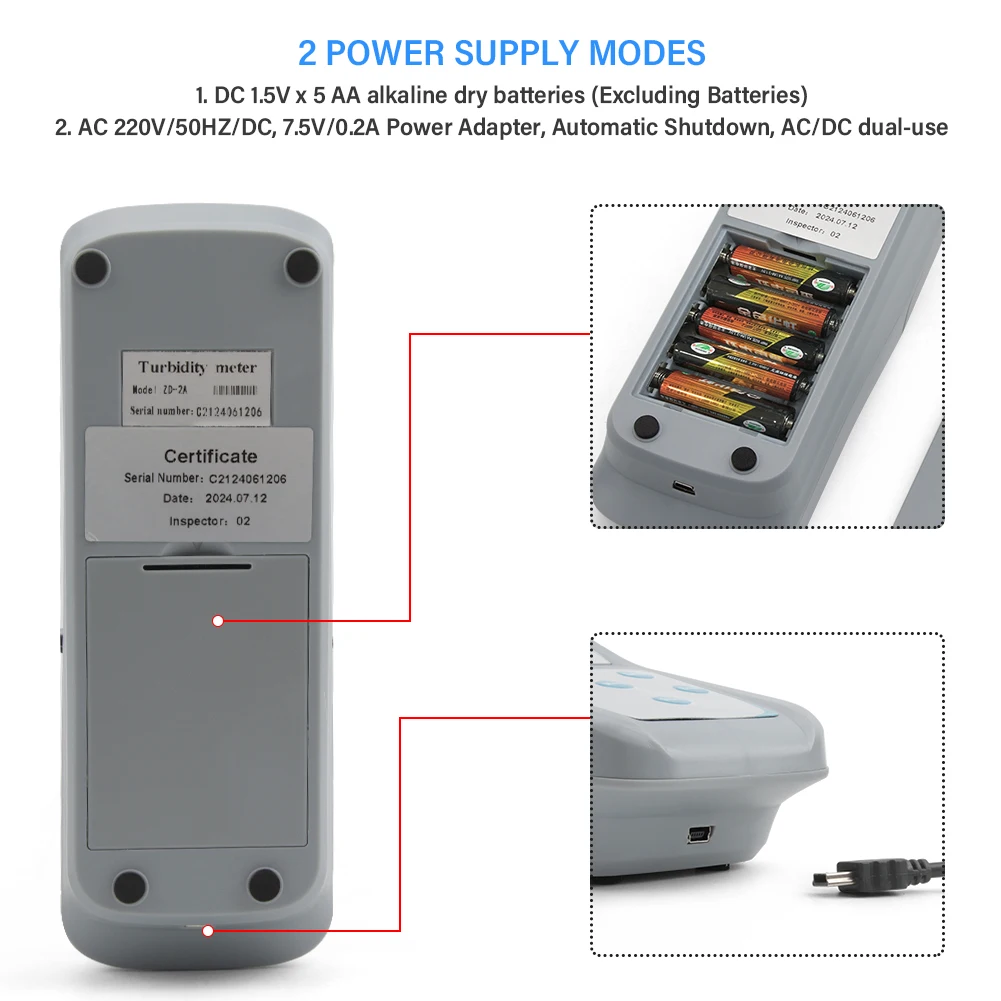 Portable Turbidity Meter, Scattering Light Tester for Water Quality, High Accura