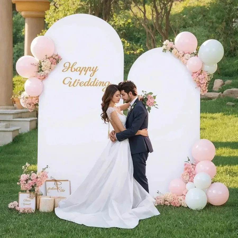 Arch Backdrop Cover Elastic Polyester Fabric Suitable for Birthday Wedding Party Backdrop Decoration 5.9/6.56/7.2FT