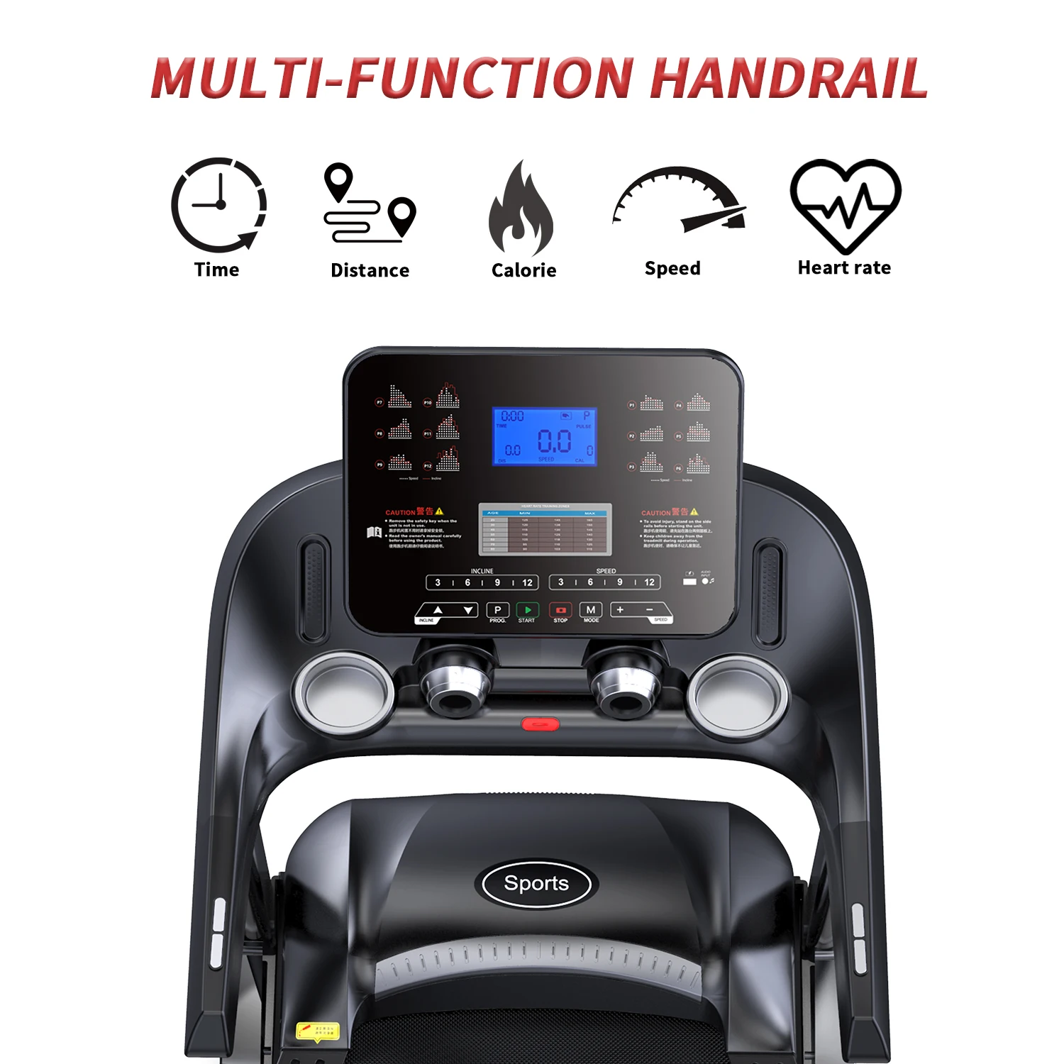 DAPOW Factory Fitness Home 2.0 HP Quiet Brushless Auto-Folding Incline Treadmill with Pulse Sensors