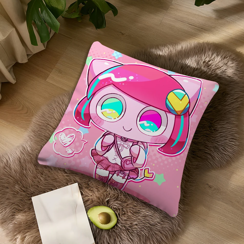 Kawaii Music-Themed Decorative Pillow Case