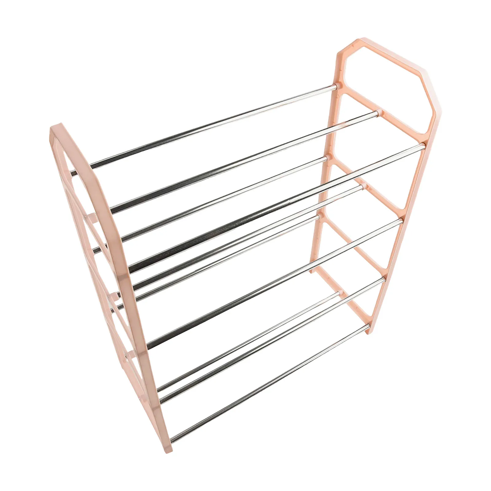 Metal shoe rack 4-Tier Assembled Shoe Stand Trapezoidal Home Shoes Organizer Holder Shoe Shelf for Living Room ﻿