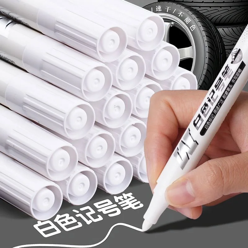 10/1pcs White Marker Pen Waterproof Oil Proof for Plastics Paper Signature Cardboard , Tires, Painting Metal Logistics, Factory 5