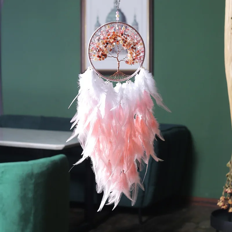 Dream Catcher With Or Without Light Creative Natural Broken Tree Of Life Feather High-end Home Ornaments Dreamcatcher ome Decor dream catcher wall decoration