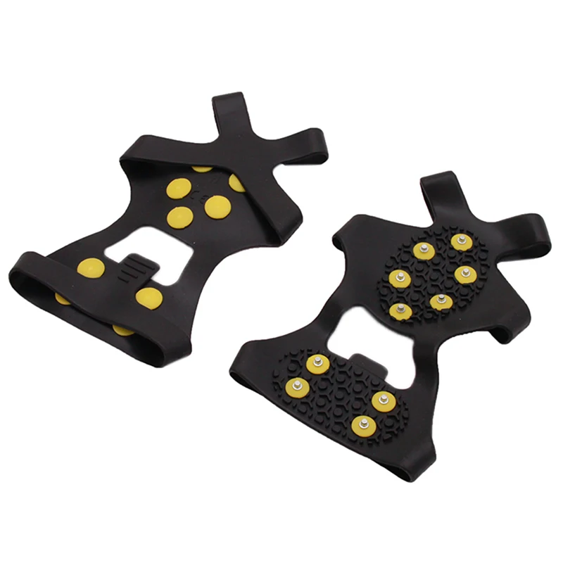 

10 зубьев для занятий спортом на открытом воздухе альпинистская обувь для захвата льда чехлы на скобы зимние безопасные Нескользящие скобы для альпинизма