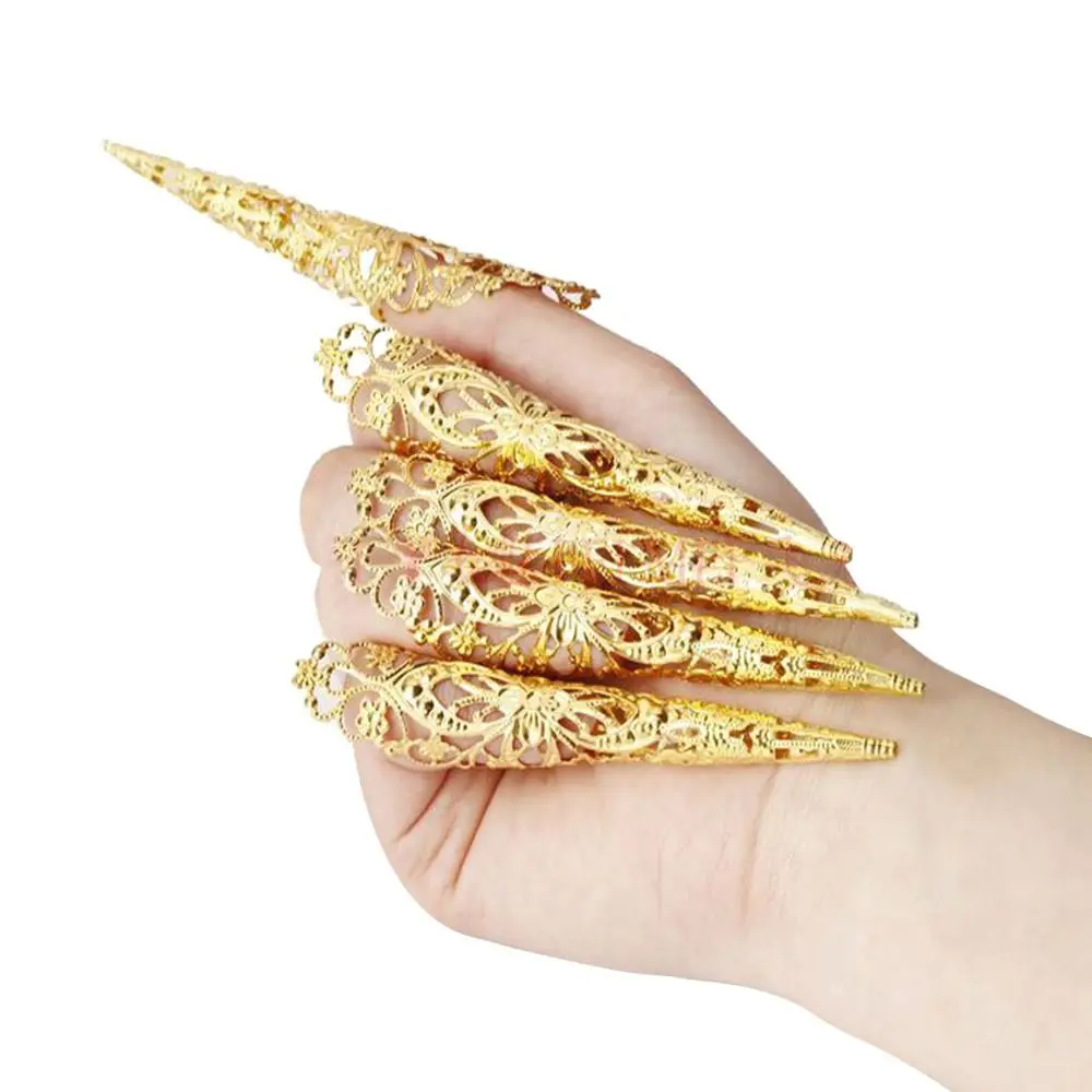 5Pcs Fashion Belly Dance Peacock Finger Jewelry Dance Prop False Nail Dance False Nail
