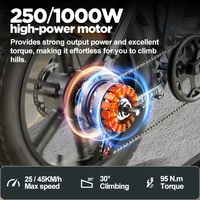 Vélo électrique BURCHDA NEW AZ20 1000W45KM/H 20 pouces, batterie lithium 48V20AH, Ebike 4.0 Fatbike pour adultes 3