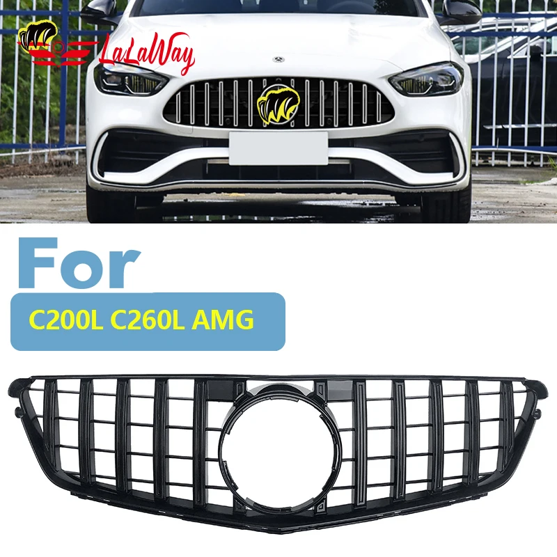 

For Benz C Series C200L C260L Upgrade To GT AMG 2022 2019 20 ,Honeycomb Mesh Fog Light Open Vent Grille Intake Cover Grill Parts