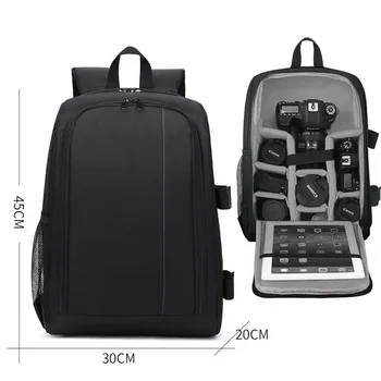 Zaino per fotocamera a tracolla adatto per Canon, Nikon, borsa per fotocamera digitale mirrorless Sony, leggera, professionale, con cappuccio grande