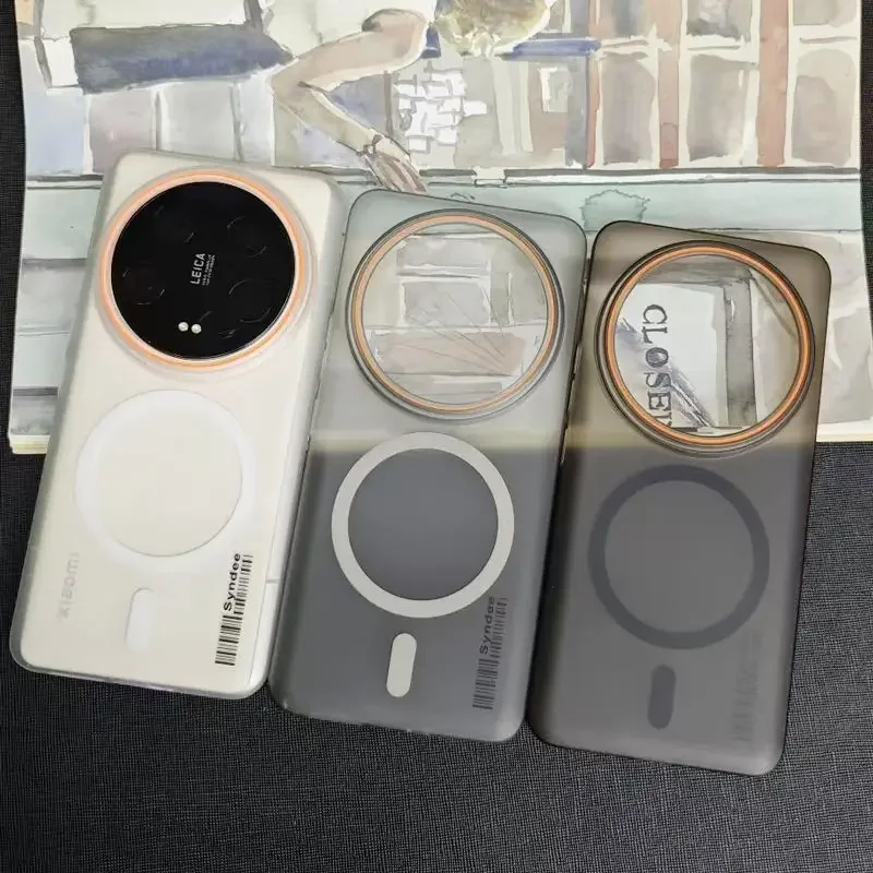 Transparent Magnetic Wireless Charging Protective Case with Hard Back Cover
