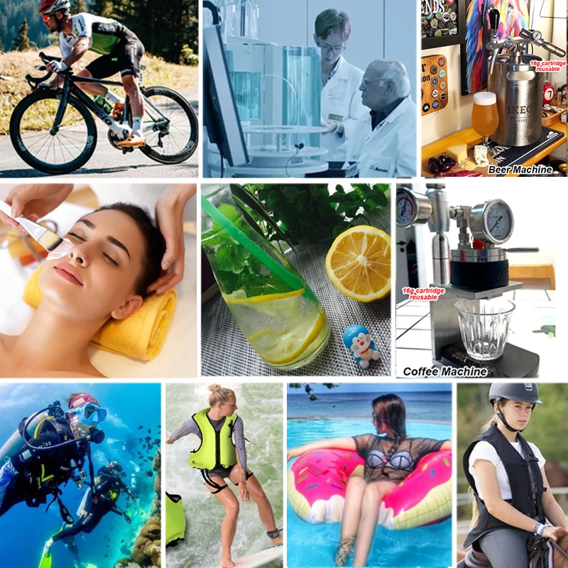 High Pressure 33g 45g Gas Cylinder Refill 1/2-20UNF 3/8-24UNF for Kitchen Pneumatic Coffee Wine Soda Beer Bar Life Vest Airbag