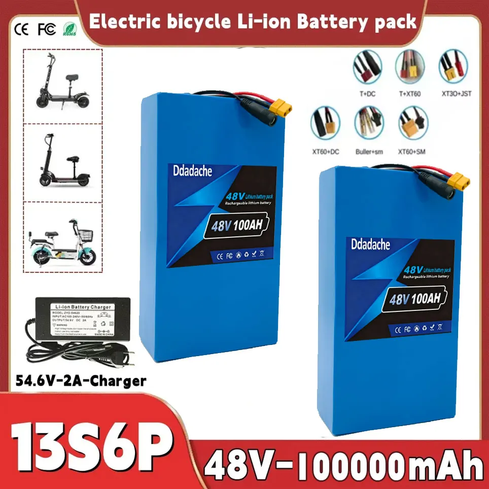 Neuer 48V 100Ah 2000W 13S6P 48V Lithium-Ionen-Akkupack 100000mAh für Elektroroller-Akku 54,6V mit BMS+Ladegerät – Detail 13