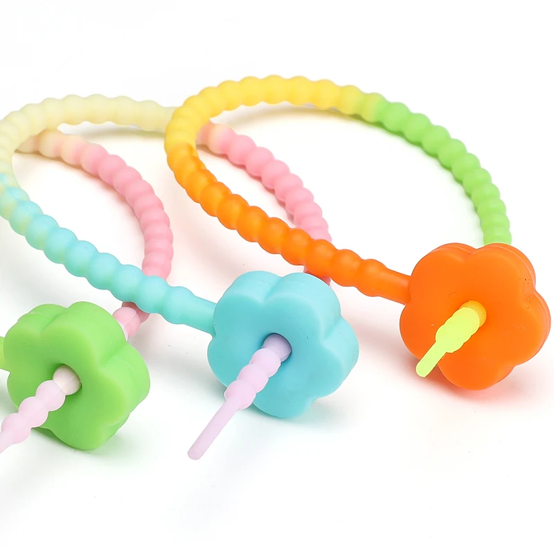 Vibrant Silicone Keychain with Decorative Lanyard