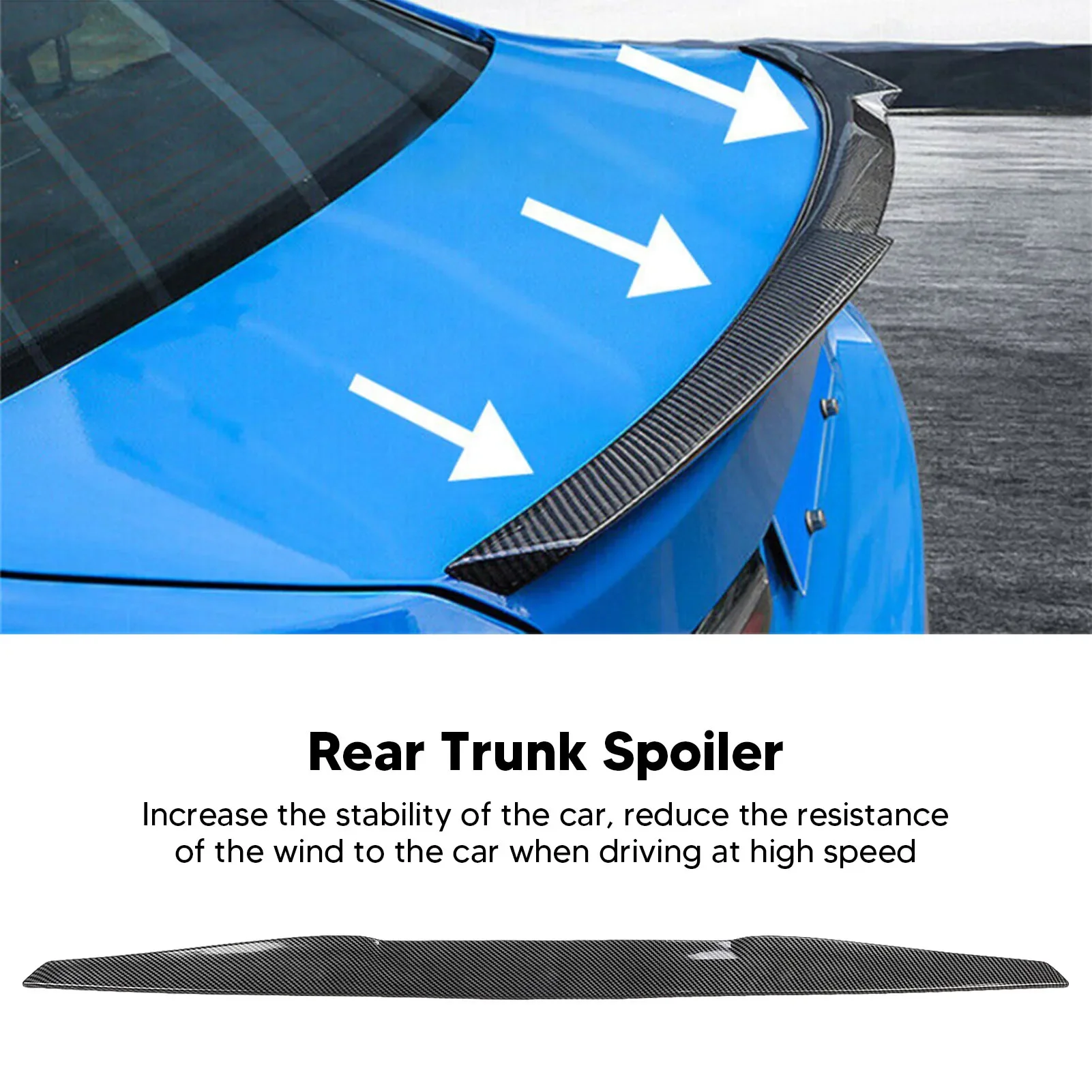 Lo Spoiler del bagagliaio posteriore da 99cm aumenta la stabilità di guida riduce la resistenza al vento universale per auto ner