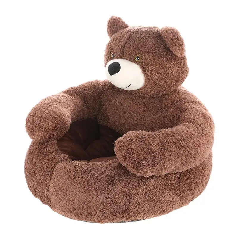 

Bear Hug Dog Bed Cute Cuddler Bear Cat Sleeping Mat Cute Cuddler Bear Dog Crate Bed With Non-slip Bottom Winter Plush Cushion