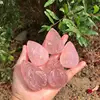 Natural Rose Quartz Source Of Life Figurine Stones Carved Crystal Ornament Healing Reiki Home Decoration 1pcs 2