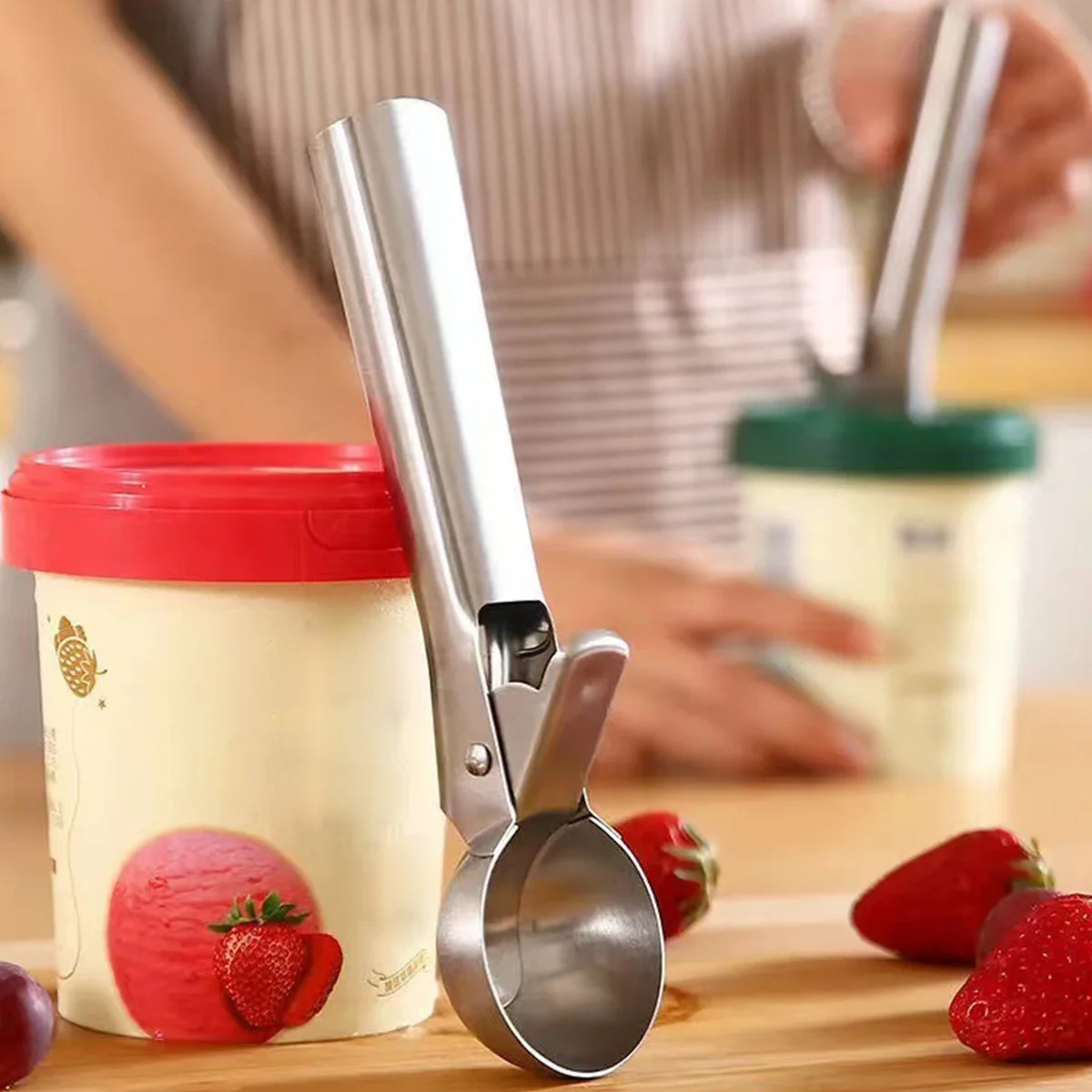 Stainless steel ice cream spoon fruit baller snowball baller creative dessert