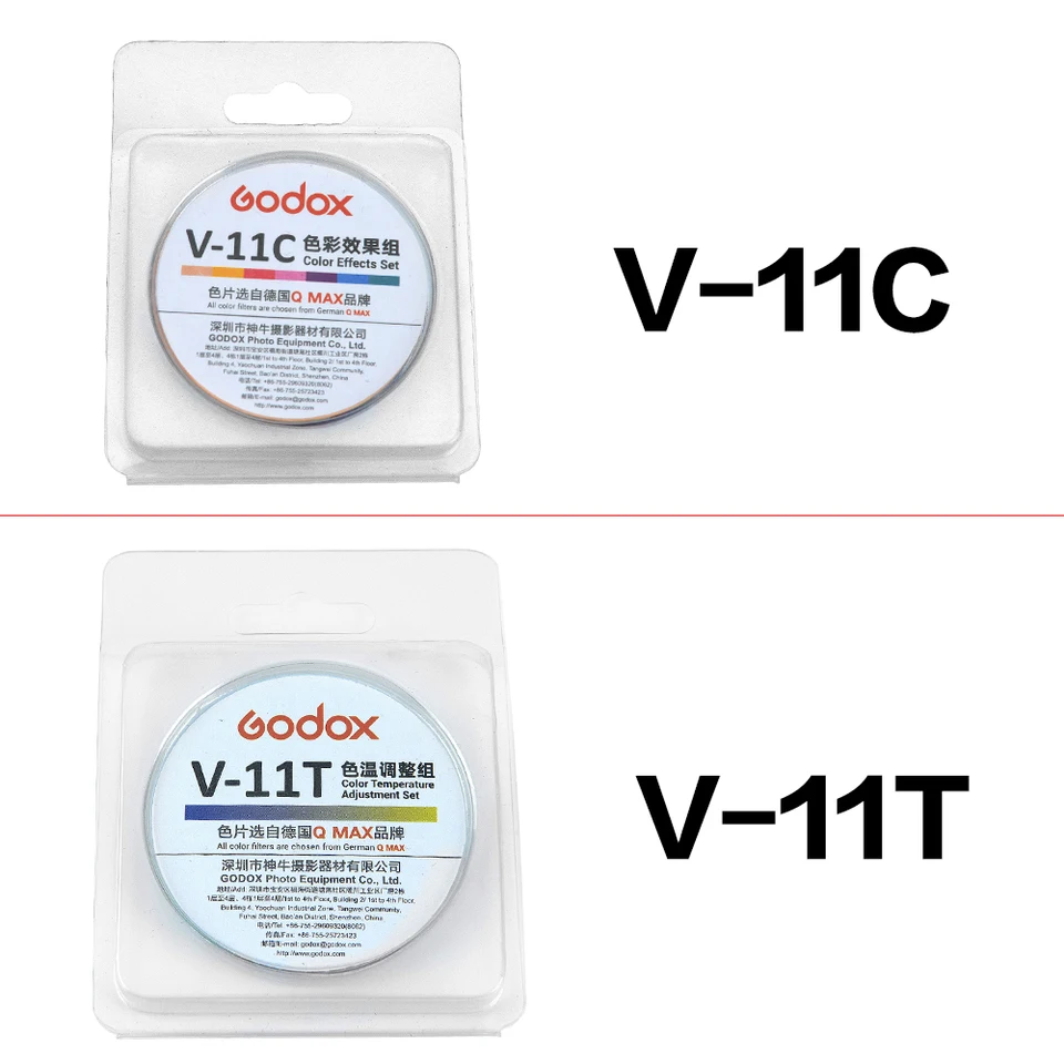 Godox V-11C V11C 또는 V-11T V11T 컬러 필터 (AK-R16 또는 AK-R1 호환 Godox V1 V1PRO V100 시리즈 플래시 라이트용)