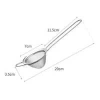 1PC Fine Mesh Sieve Strainer Stainless Steel Cocktail Strainer Food Strainers Tea Strainer Coffee Strainer with Long Handle 6