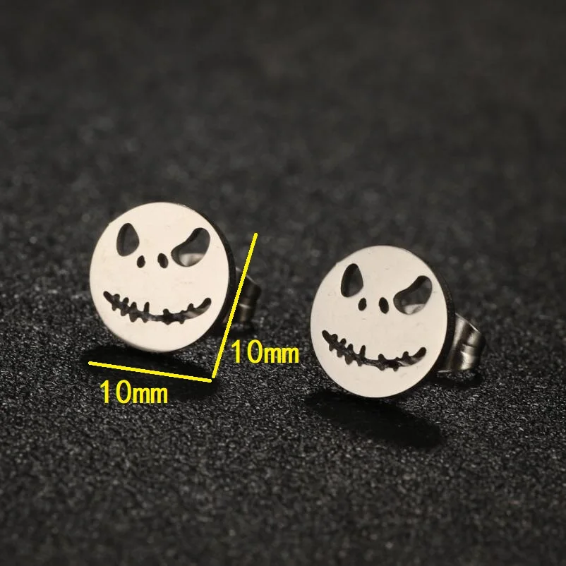Nette Halloween Cartoon Geist Ohrringe Stud Für Frauen Edelstahl Ohr Piercing Schwarz Ohrringe Minimalistischen Kostenloser Versand – Detail 2