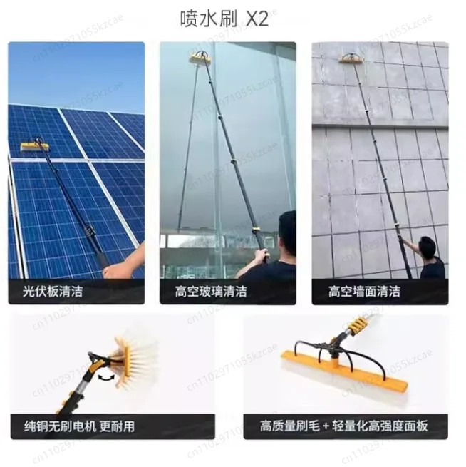 3.6M 물 공급식 폴 시스템 청소 폴 순수 물 창문 청소 태양광 패널 청소 브러쉬