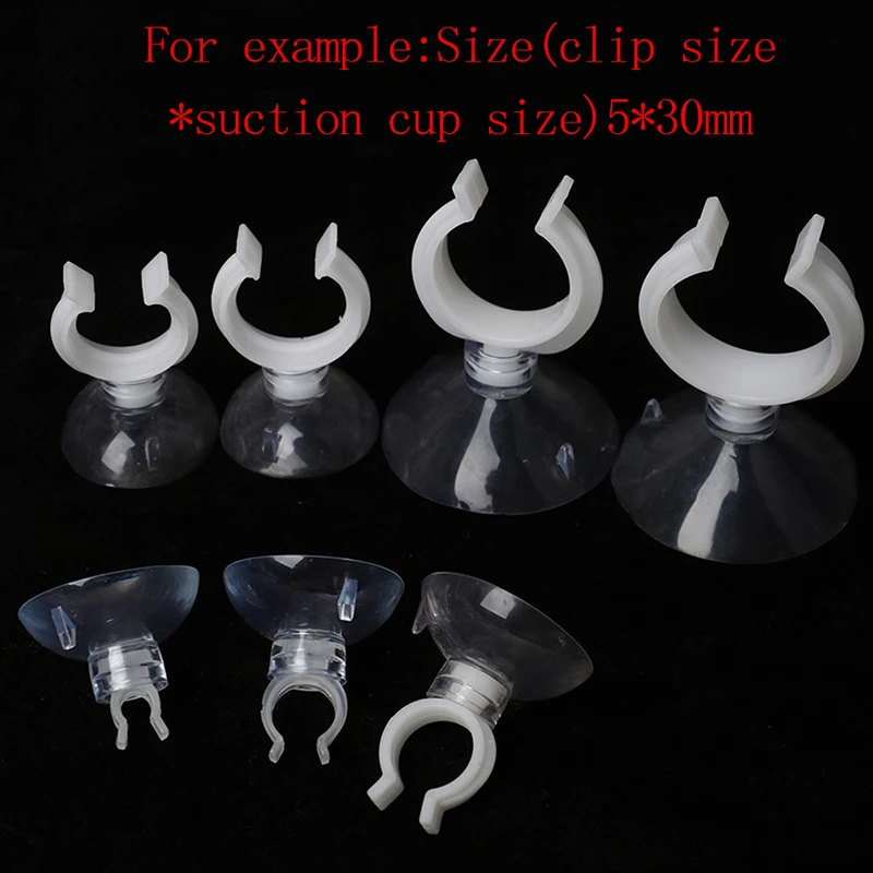 Clear Aquarium Fish Tank Suction Cup Sucker Holders Air Line Tube Hose Pump Various Sizes 10Pcs/set