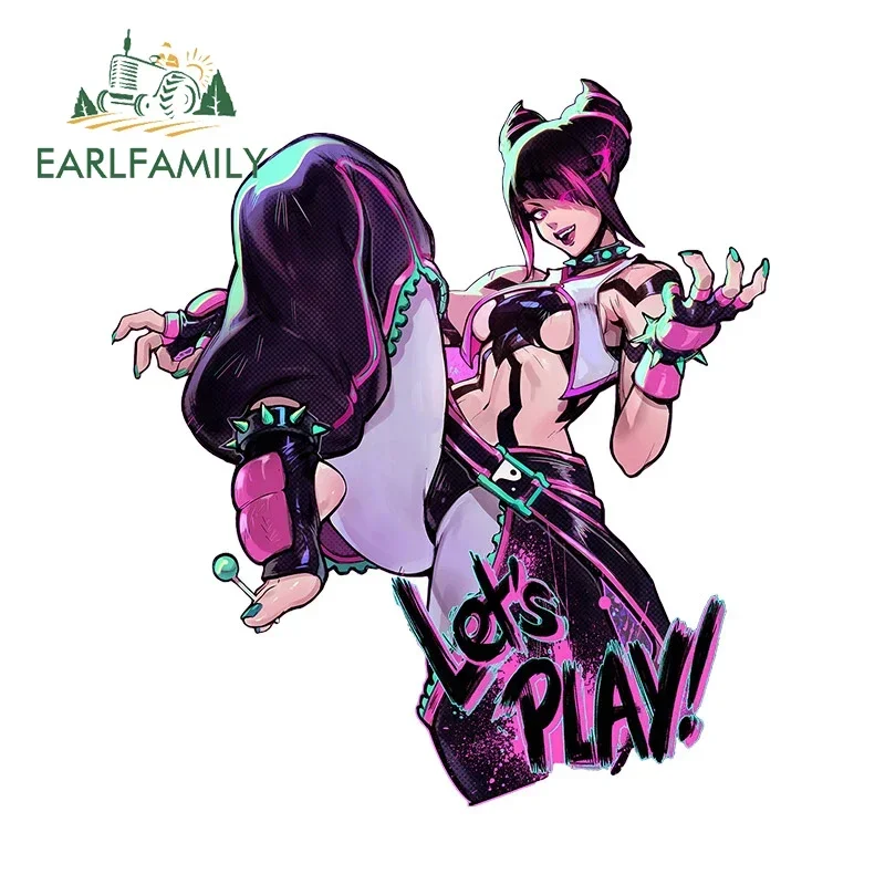EARLFAMILY 13cm for Fighter Game Girl Sexy Car Stickers Waterproof Cartoon Decals Car Goods Vinyl Cartoon Caravan Decoration