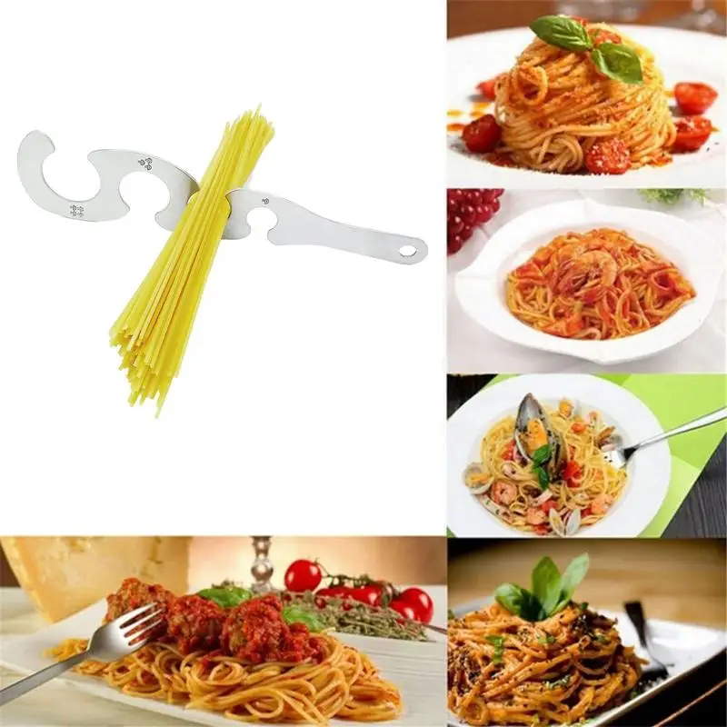 

Pasta Ruler Stainless Steel Pasta Measurer Tool stainless steel pasta ruler 4-hole spaghetti measuring tool kitchen gadgets
