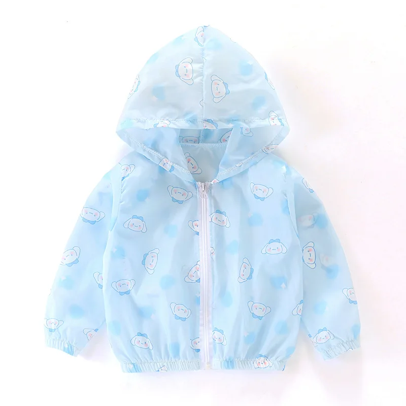 Lightweight and Breathable Girls' Skin Clothing, Children's Summer Sunscreen Clothing, Children's Baby Casual Hooded Thin Jacket