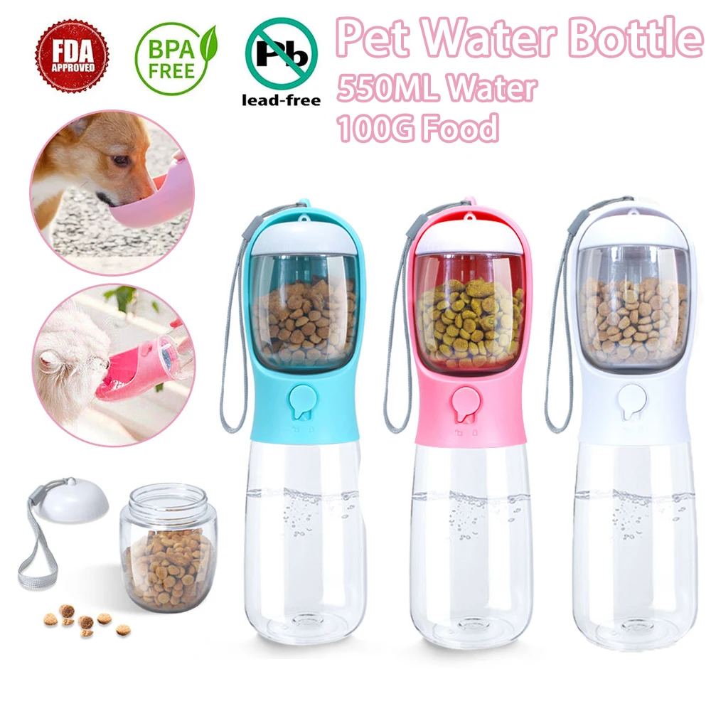 Portable Dog Water Bottle With Storage Food And Water Container For Dog