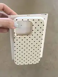 Elegant White Polka Dot TPU Shockproof Phone Case - Full Coverage Protection - iPhone 15 Plus ( SMT5)