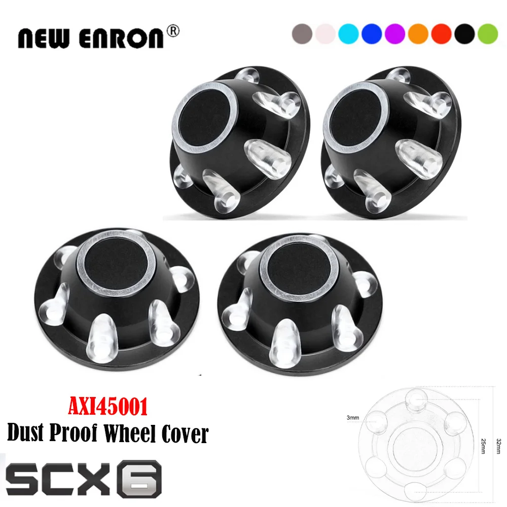 4Pcs Center Cap Dust Proof Wheel Hub Cover Alloy AXI45001 for RC Car 1/