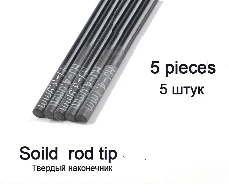 2.2mm-4.1mm 5 Pieces 80cm Fishing Rod Tip Spare Sections Taiwan Fishing Rod Full Size Solid Hollow Carbon Accessories Sturdy fishing rod