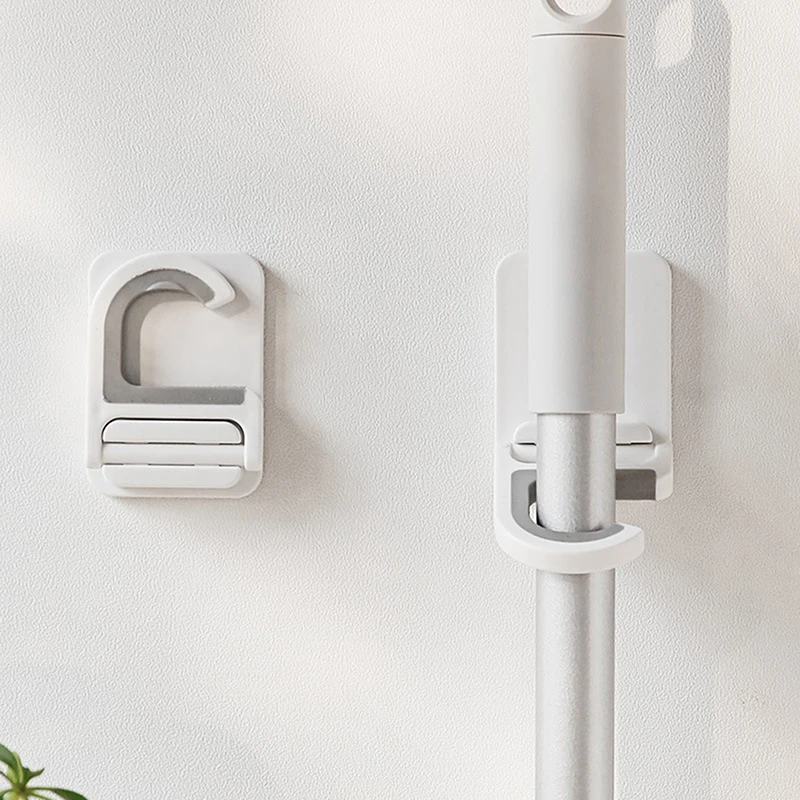 Multifunctional Hooks Kitchen Hook Mop & Broom Holder Mop Storage Rack Home Storage Accessories Mop Clip Wall Mount Broom Mop Clip Holder Self-adhesive Broom Brush Mop Hanger Organizer Rack Kitchen Bathroom Storage Multi-Purpose Hook