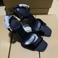 Black Sexy High Heels Women Summer Elegant Party Dress Sandals Designer Peep Toe Big Size Stiletto Ankle Strap Lady Office Shoes - Image 2