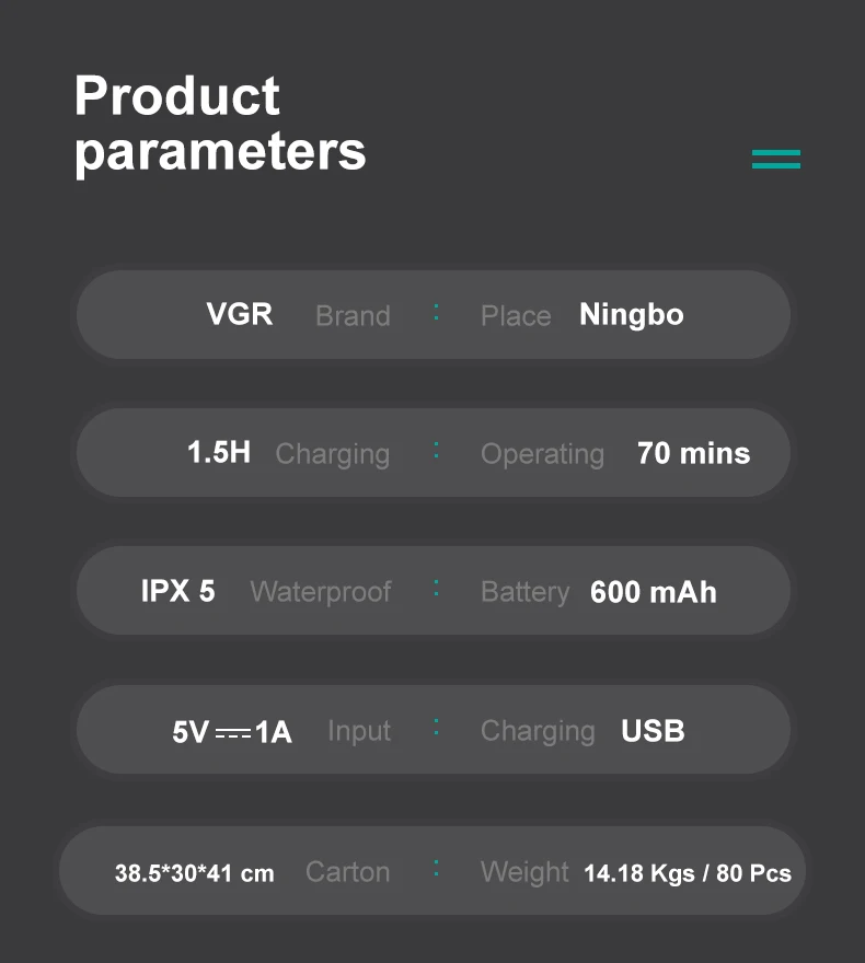 VGR V-371 Hair Trimmer description image 8