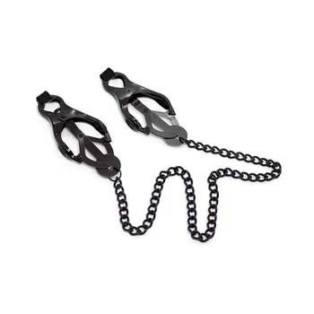 Metal Nipple Clamps Clips with Chain Clitoris Stimulator Steel Nipple Breast Clamps Slave Bondage torture Flirting Women Sex Toy 3