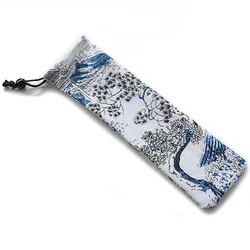 Multi - Color Reusable Linen Storage Bag for Portable Cutlery and Straw (09)