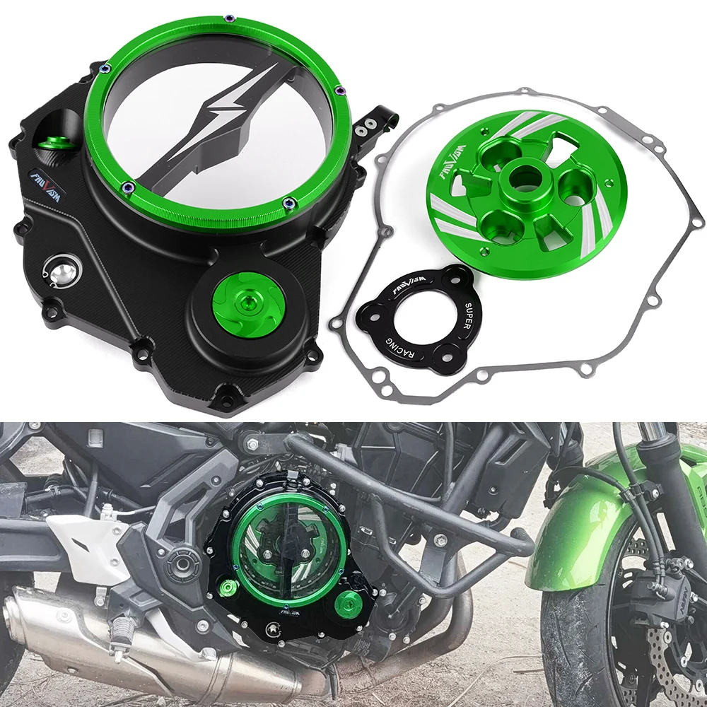

Clear Clutch Cover For Kawasaki Z650 Ninja 650 2017 - 2022 2018 2019 2020 2021 Motorcycle Engine Cover