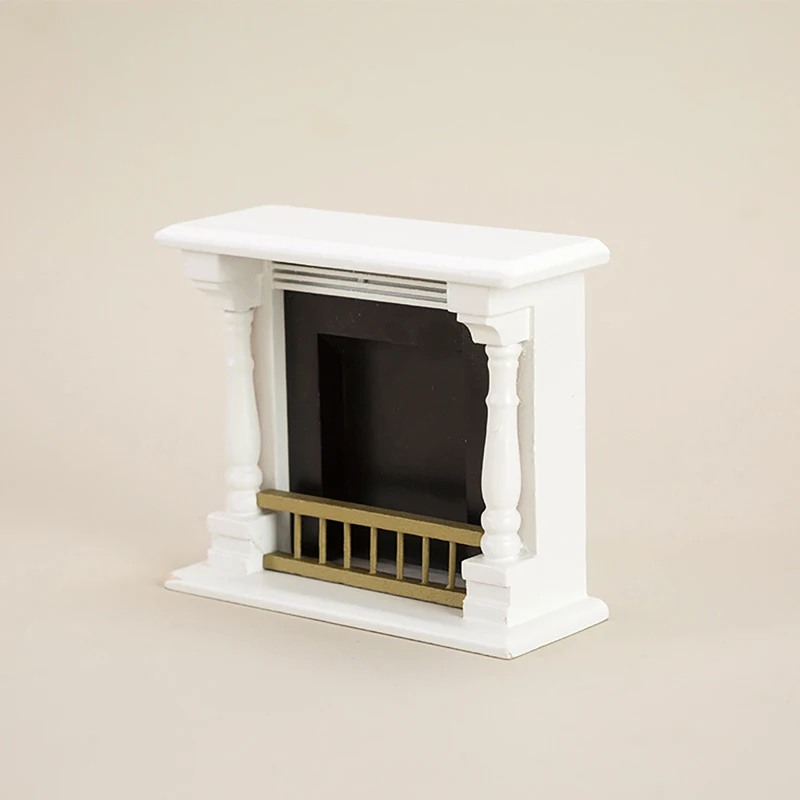 1Pc 1/12 Dollhouse Miniature Fireplace Model Dollhouse Living Room Wooden Furniture Life Scene Decoration Accessories 5