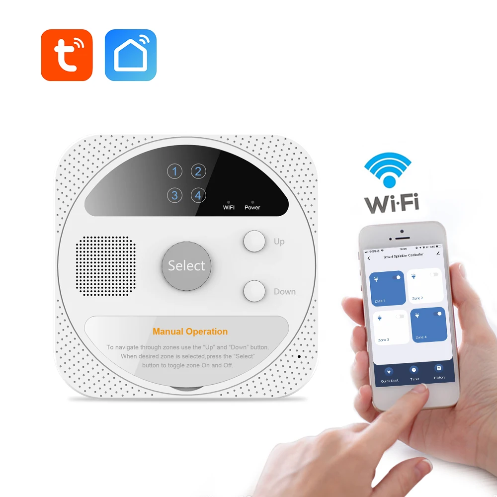 aixi SHS Smart Wi Fi Indoor Sprinkler Controller 4 Zones, Set Watering