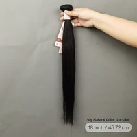 Tissage en lot 100% naturel brut noir naturel lisse, Extensions de cheveux, 10-30 pouces, 50 g/pièce 3
