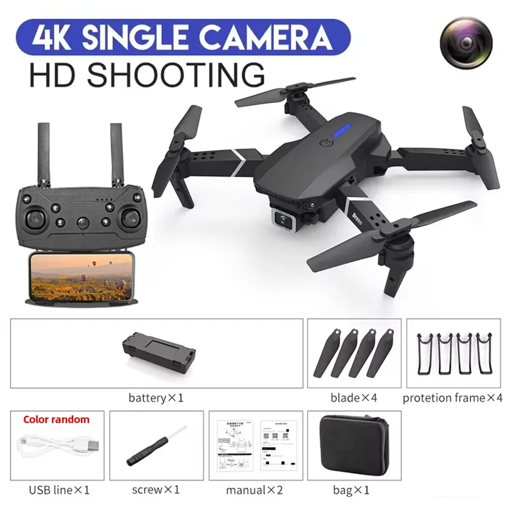 Drone Mini Caméra 4K HD Pliable avec Moteur Sans Balais