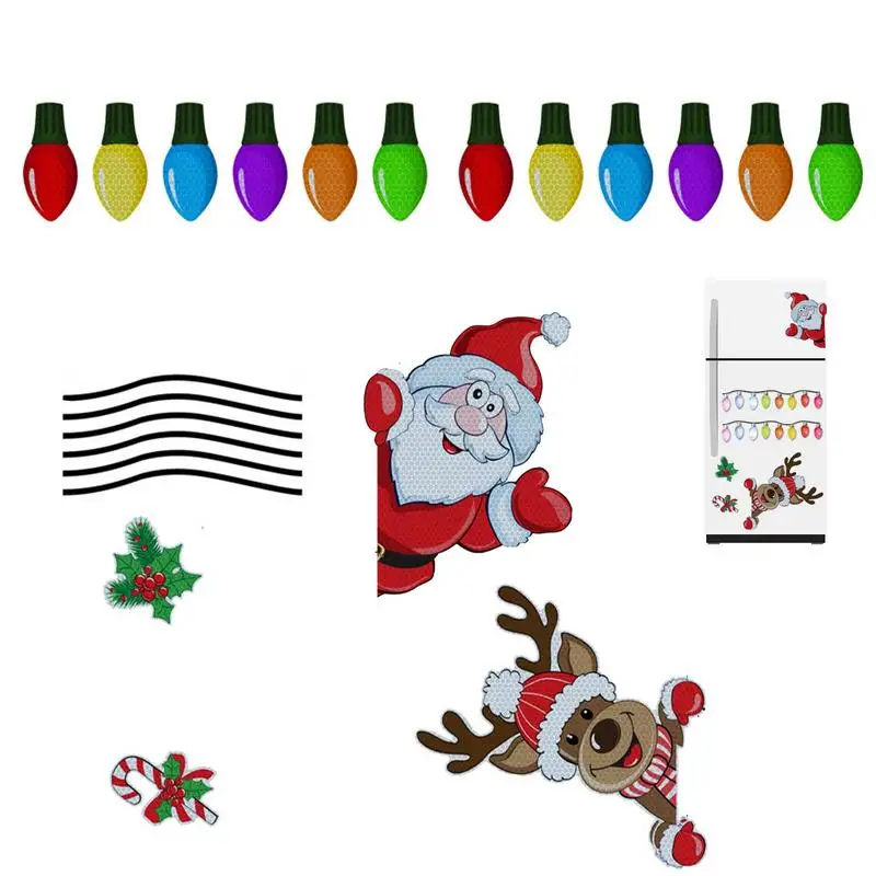 

Christmas Car Magnets Christmas Magnets With Reindeer Santa Candy Cane Light Bulb Wires Design 22 Pcs Magnet Decals With